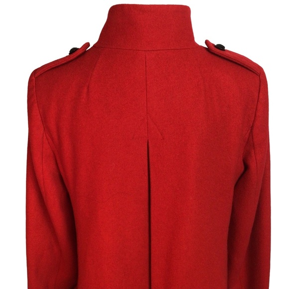 Banana Republic Red Wool Swing Coat Woman's Size Small - Picture 7 of 12